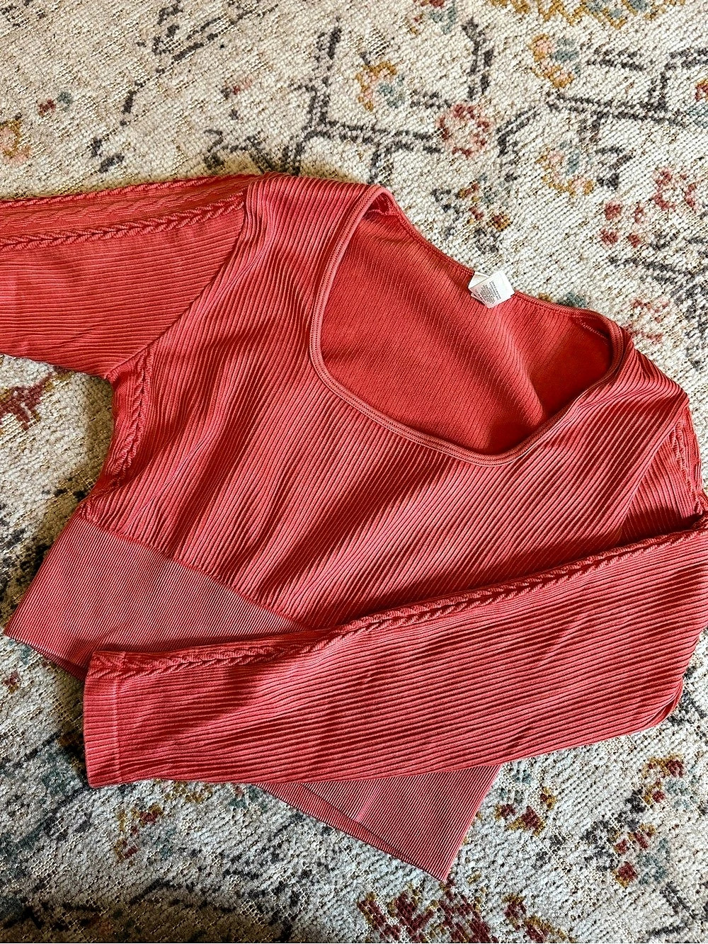 Aerie Long Sleeve Red Crop Top